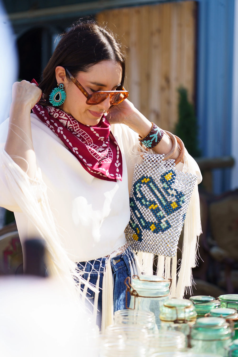 Carnaval Earrings Turquoise - EARRING