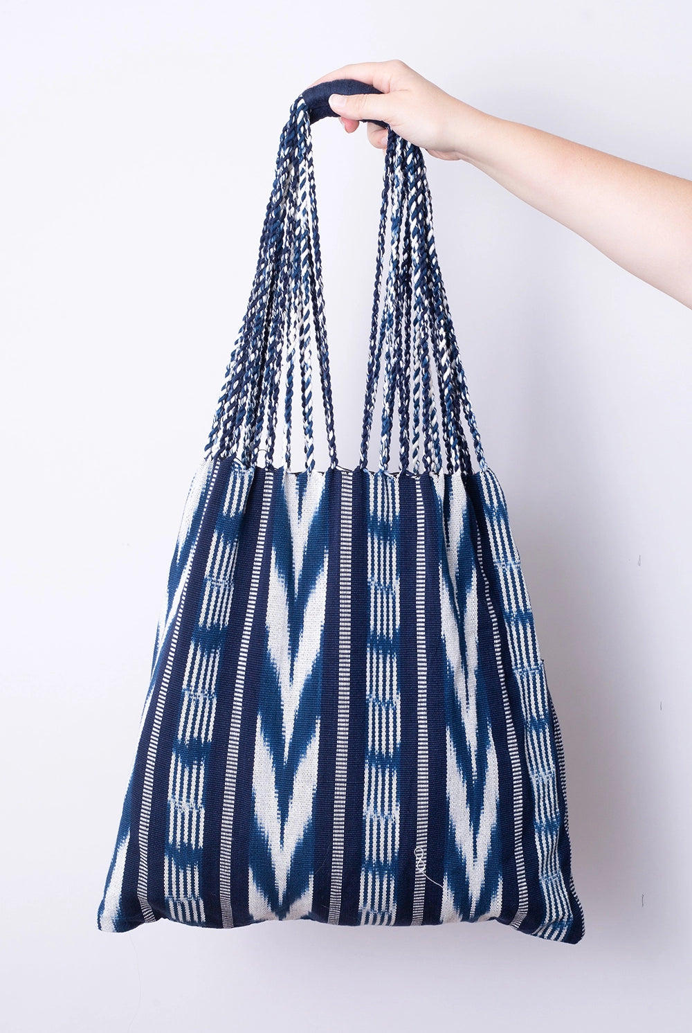 Guatemalan Woven Tote Bags - Navy White - Handbags