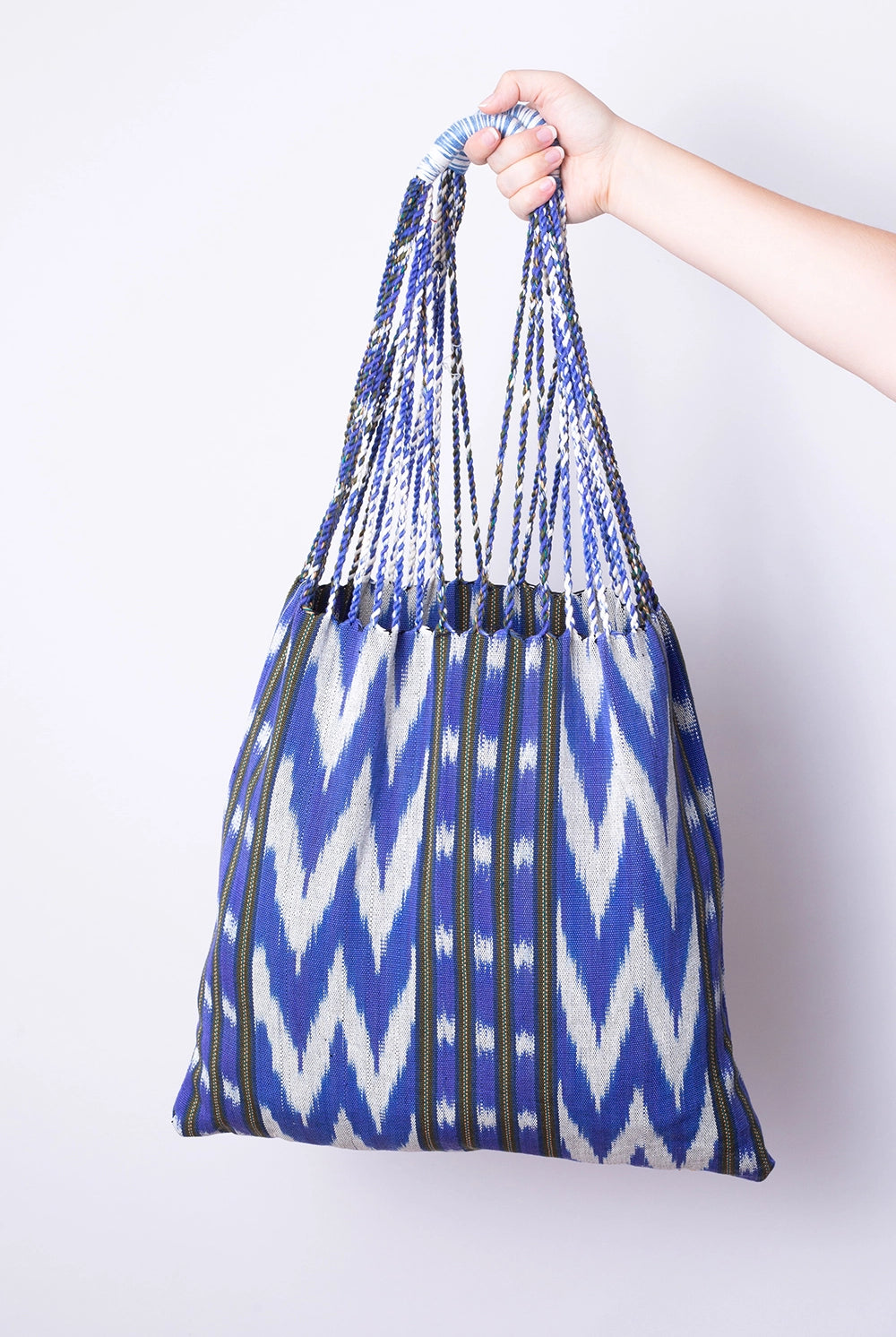 Guatemalan Woven Tote Bags - Violet White - Handbags