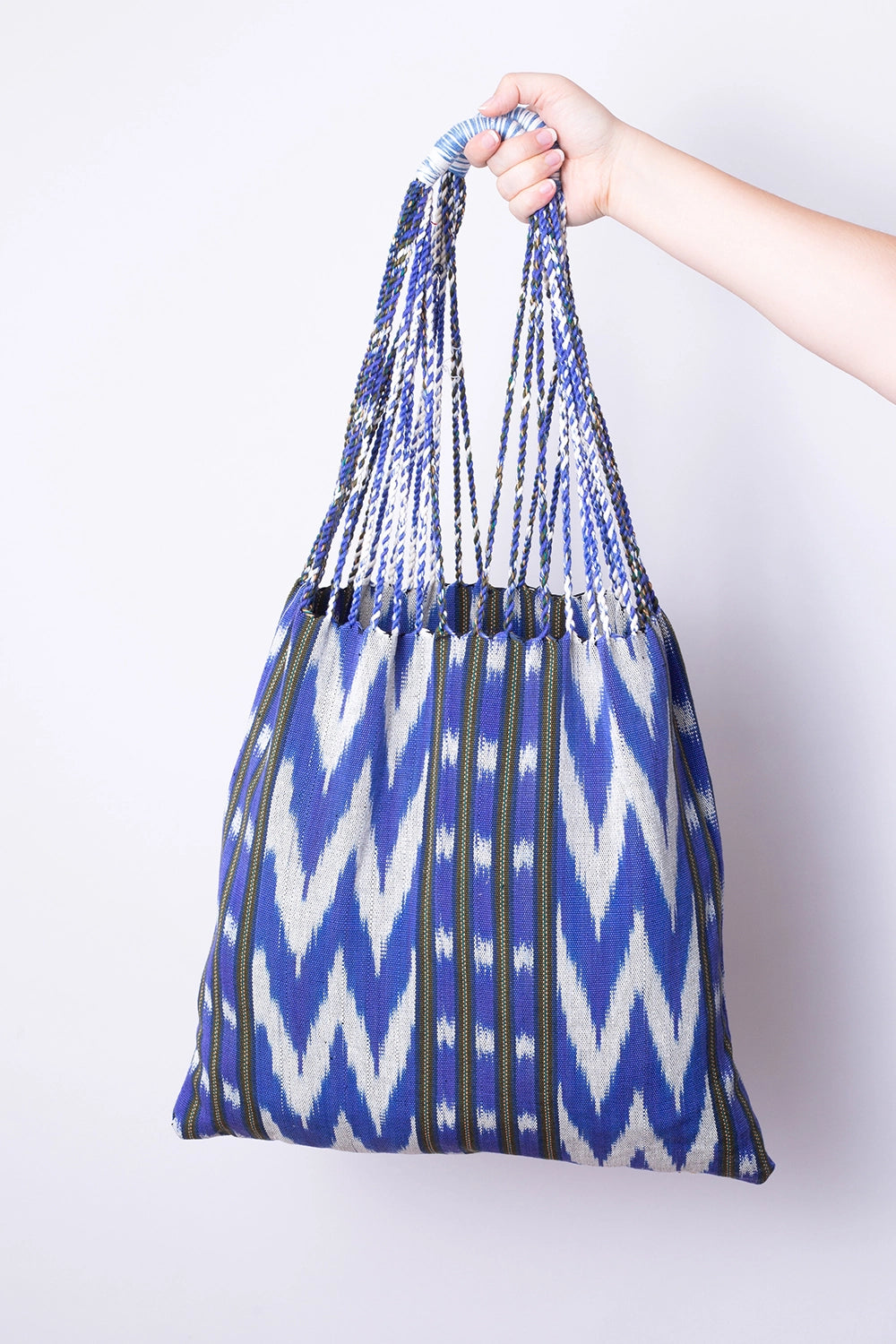 Guatemalan Woven Tote Bags - Violet White - Handbags