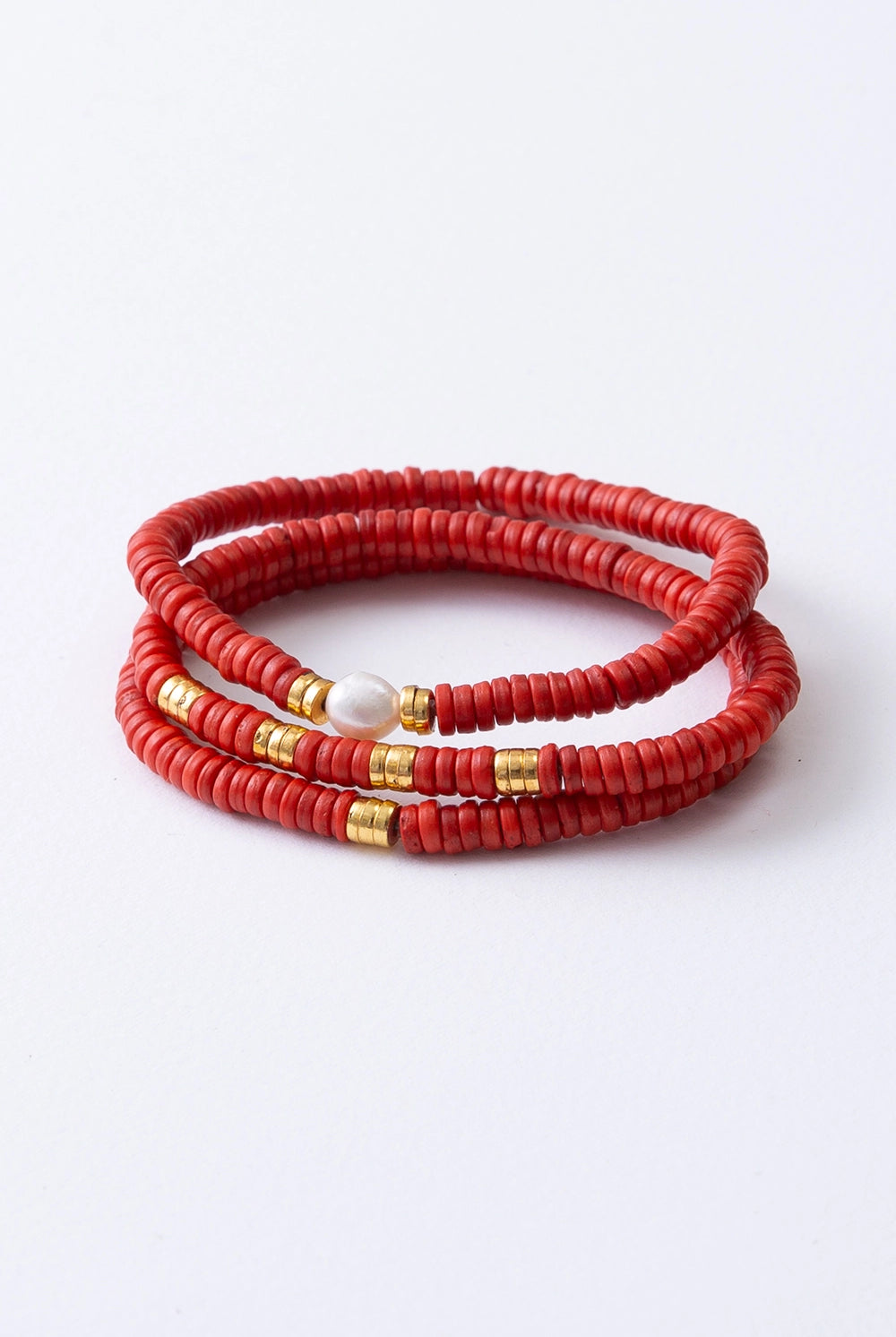 Heishi Bracelet Set Saffron - BRACELETS