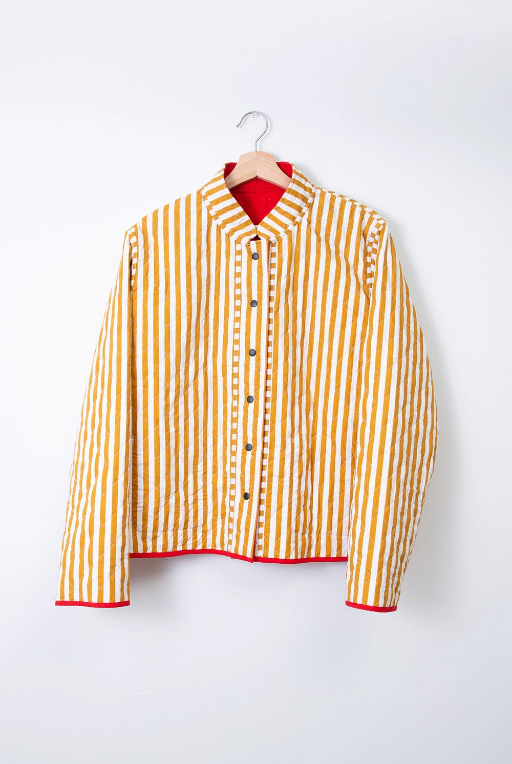 Reversible Quilted Jacket Striped Marigold - APPAREL