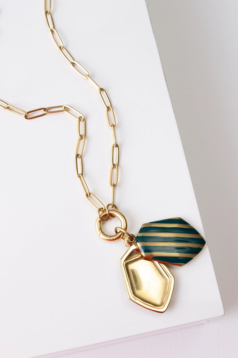 Timeless Stripe Locket - NECKLACES