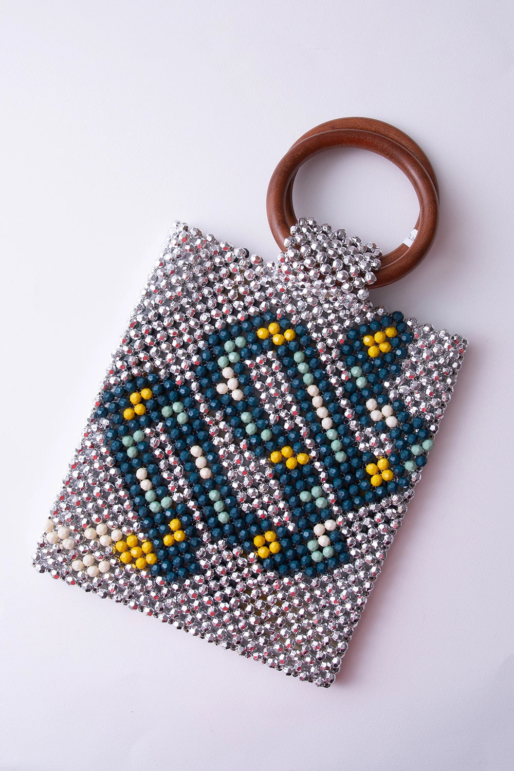 Zahar Chrome Beaded Bag - HANDBAGS
