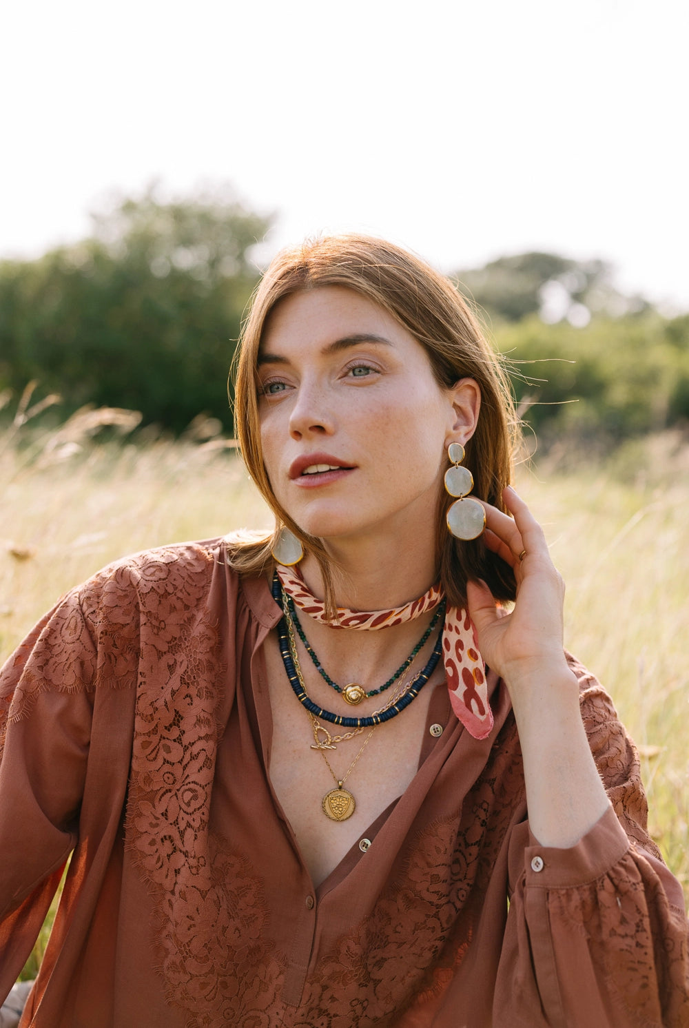 Casted Snail Agate Necklace - Necklaces
