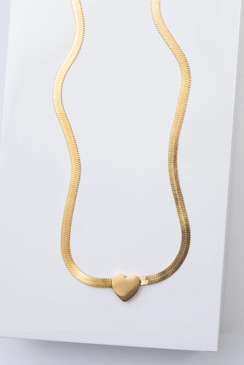 Herringbone Heart Necklace - NECKLACES