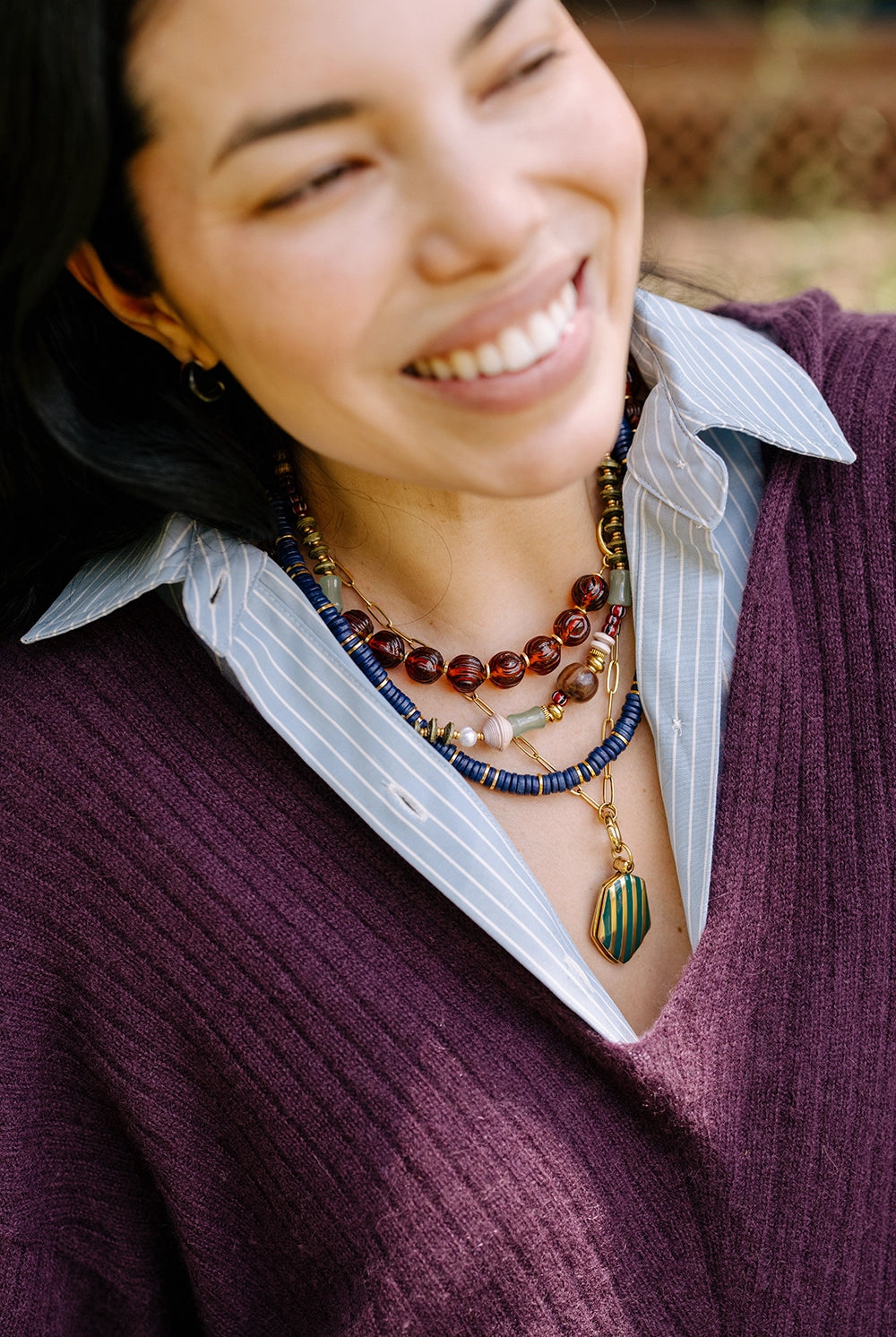 Lucid Glass Necklace Amber - NECKLACES