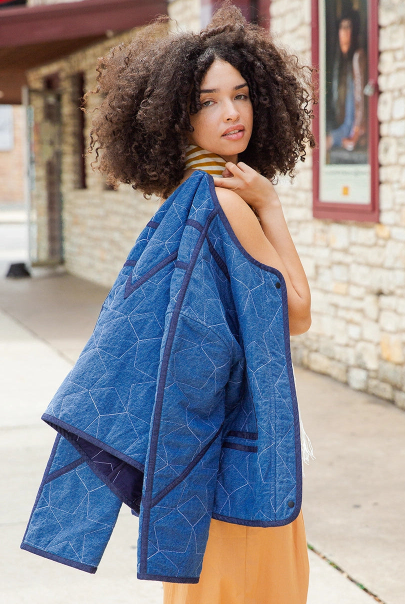 Quilted Stars Denim Jacket - Apparel