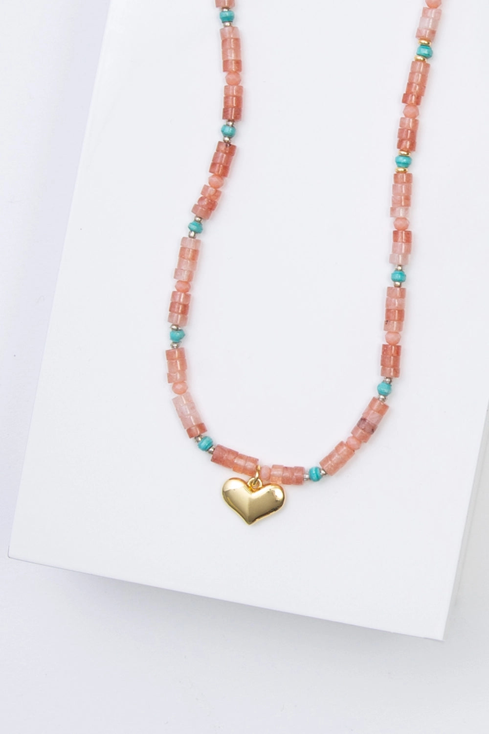 Rose Agate Stone Necklace - NECKLACES