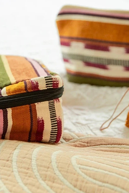 Woven Stripe Travel Cube - Accessory Bag