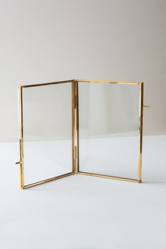 Brass and Glass Double Frame, 5x7