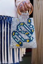 Zahar Chrome Beaded Bag - HANDBAGS