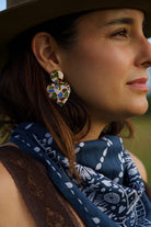 Mosaic Heart Statement Earrings - EARRING