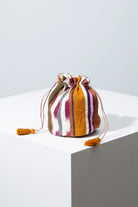 Woven Stripe Jewelry Pouch - Accessory Bag