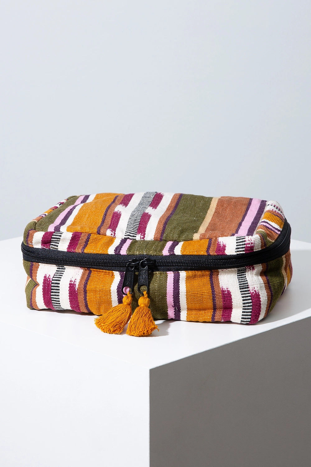 Woven Stripe Travel Cube - Accessory Bag