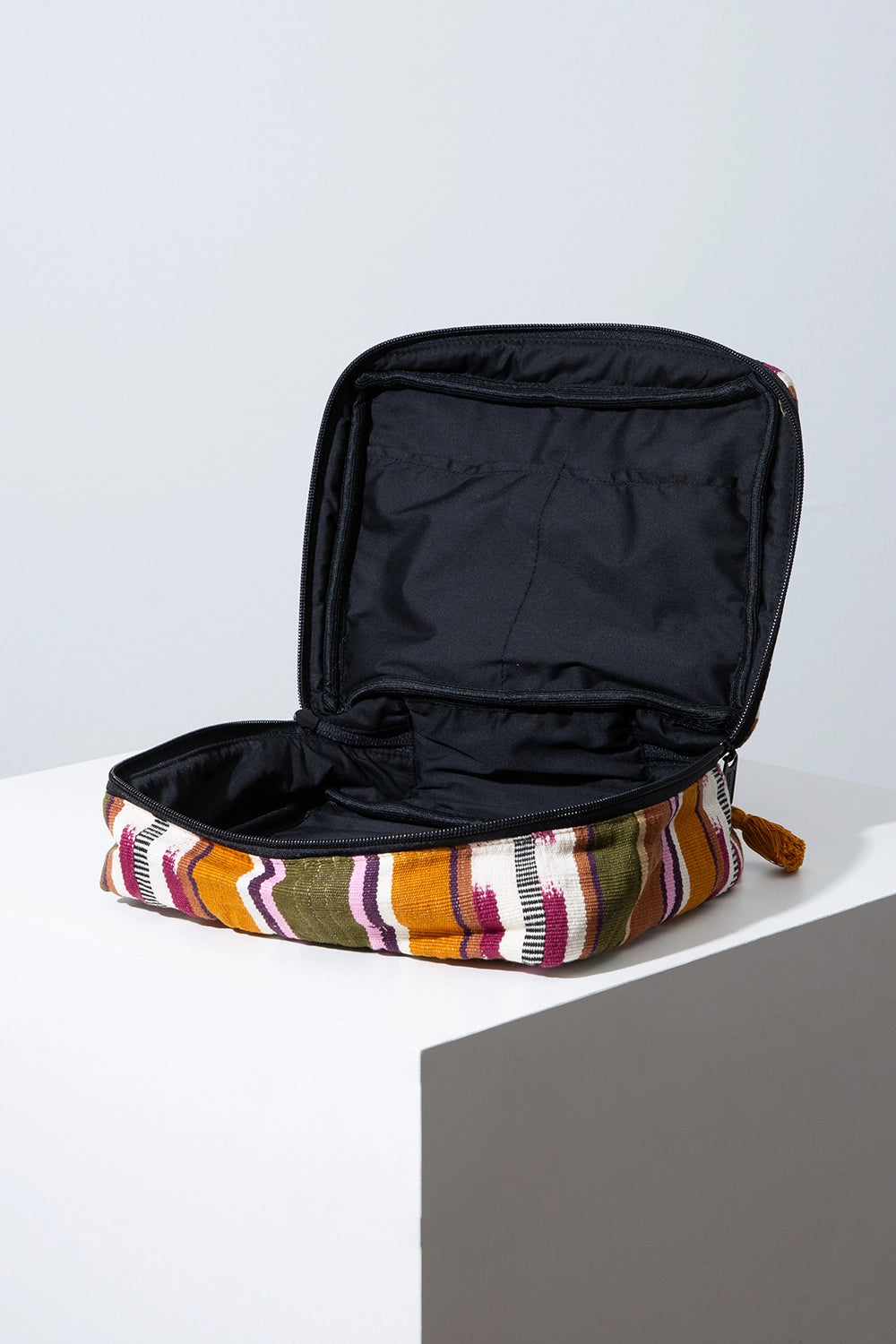 Woven Stripe Travel Cube - Accessory Bag