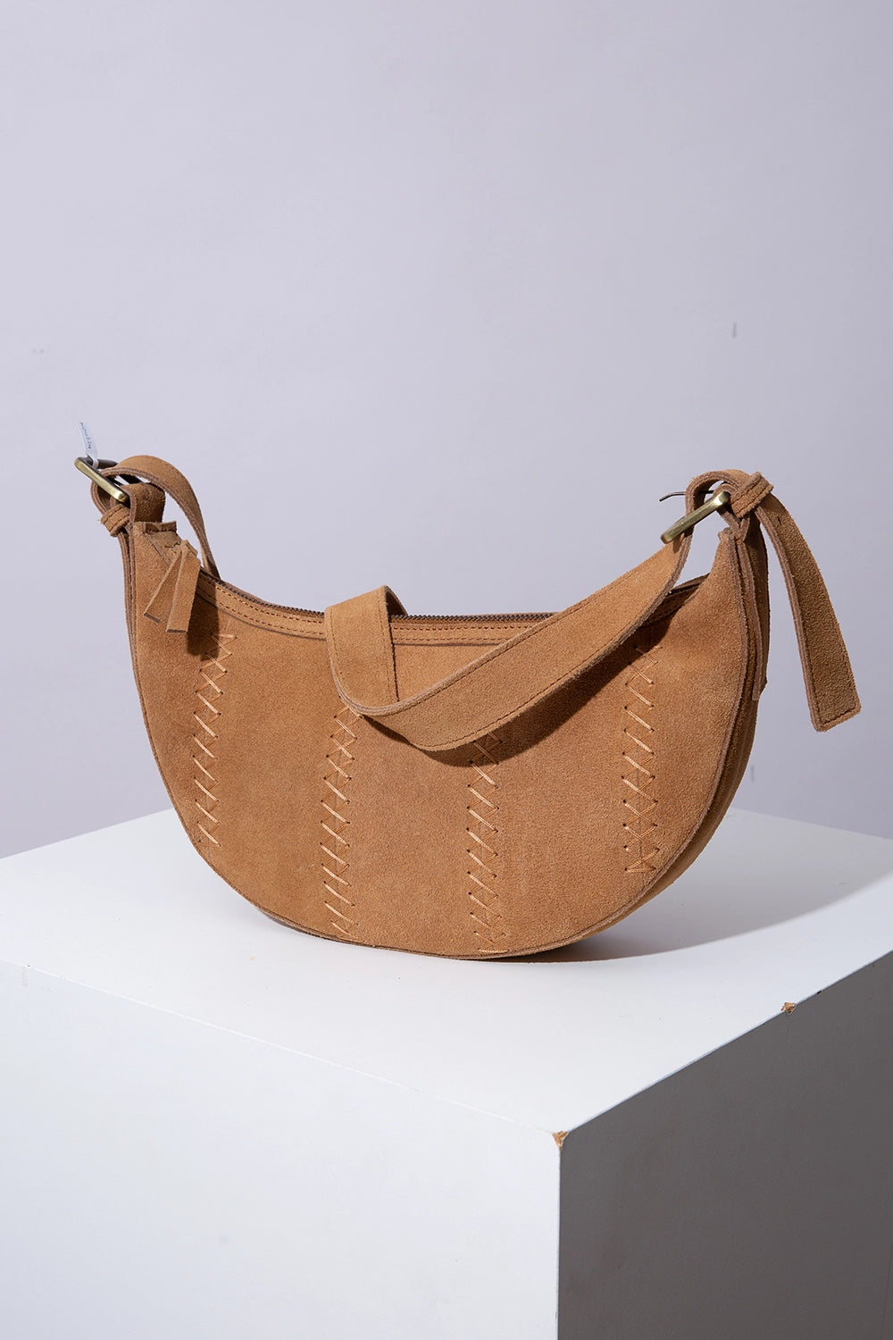Crescent Sling Western Suede - HANDBAGS