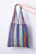 Guatemalan Woven Tote Bags - Sage Multi Stripe - Handbags