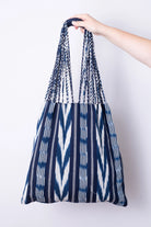 Guatemalan Woven Tote Bags - Navy White - Handbags