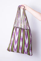 Guatemalan Woven Tote Bags - Lavender Lime - Handbags
