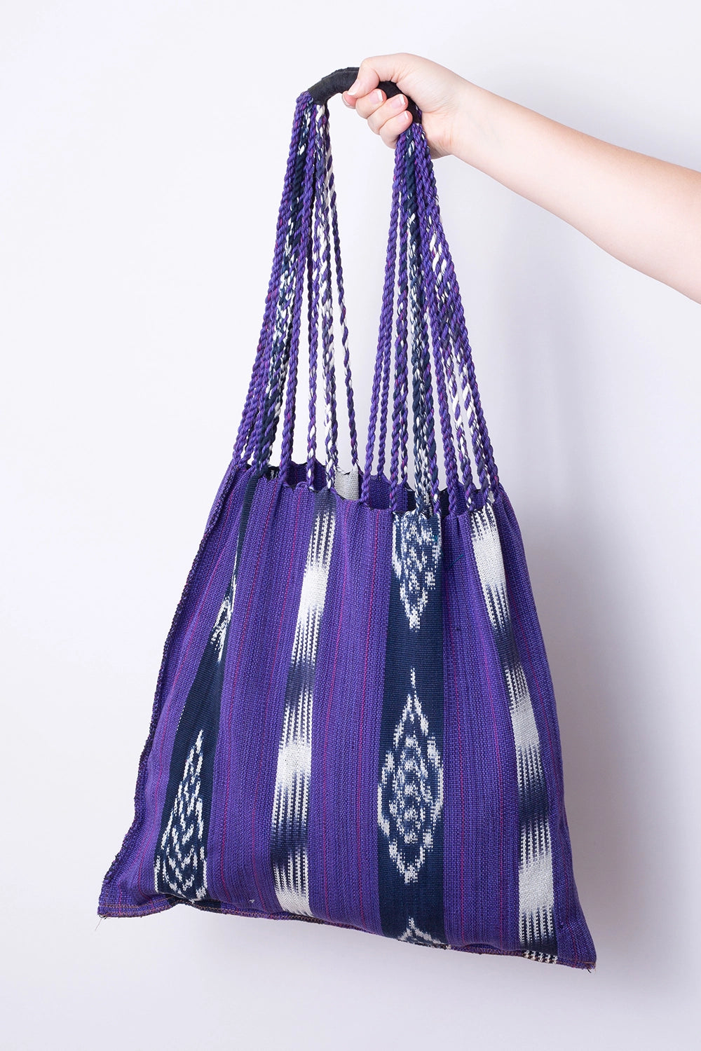 Guatemalan Woven Tote Bags - Violet Navy - Handbags