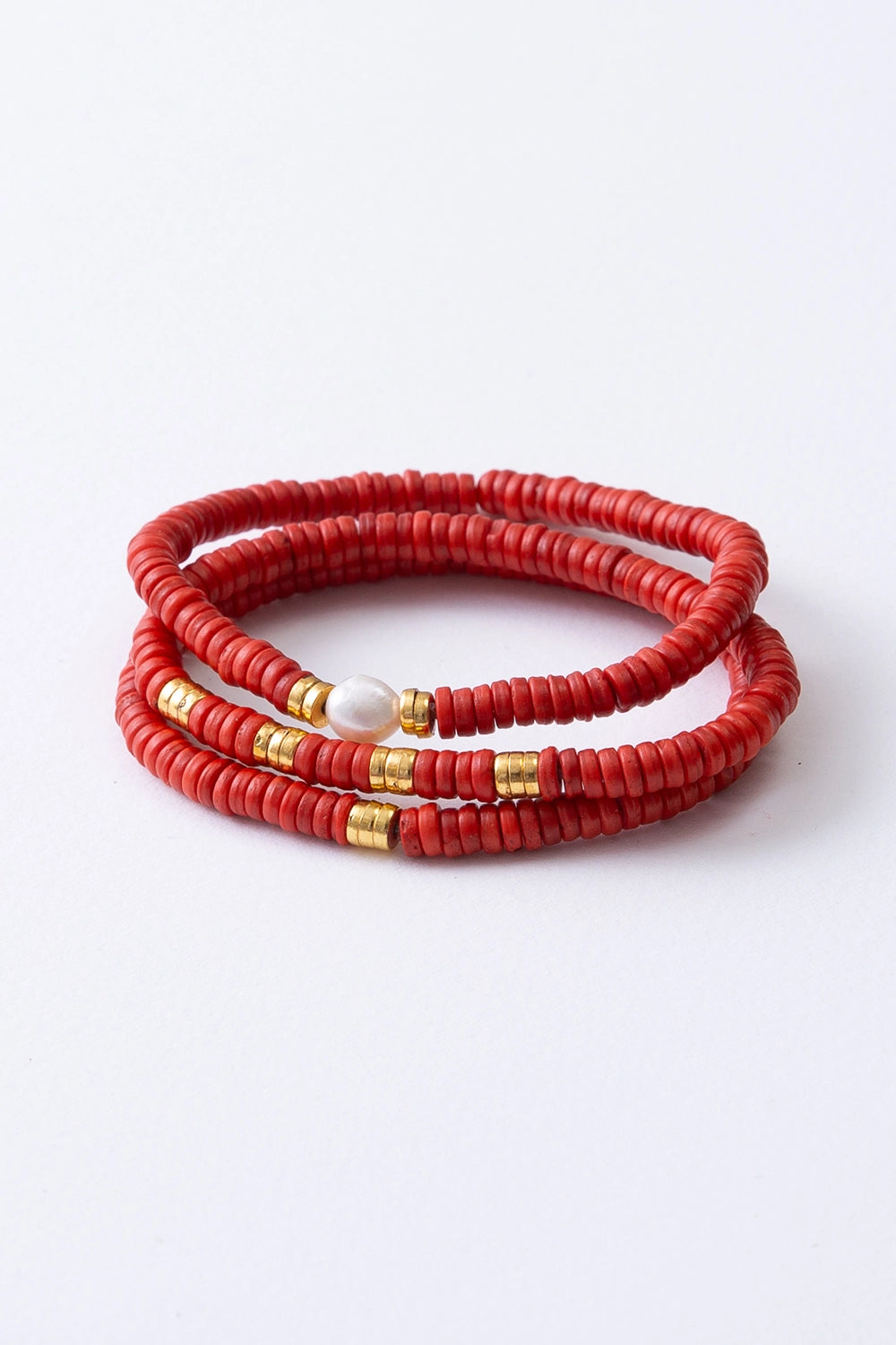 Heishi Bracelet Set Saffron - BRACELETS