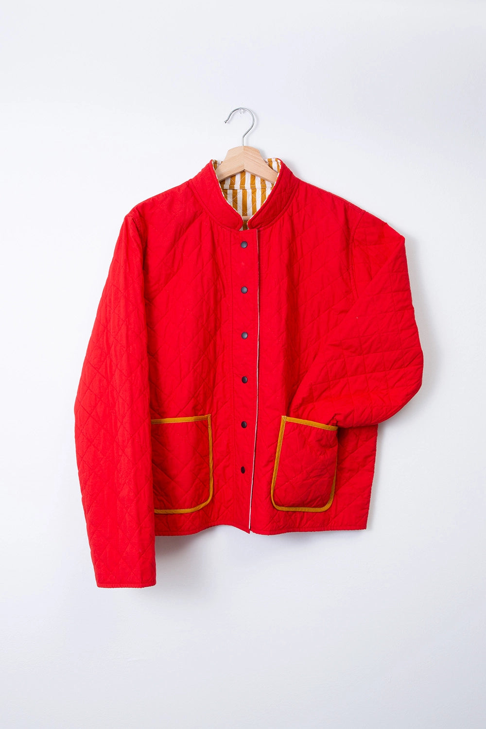 Reversible Quilted Jacket Striped Marigold - APPAREL
