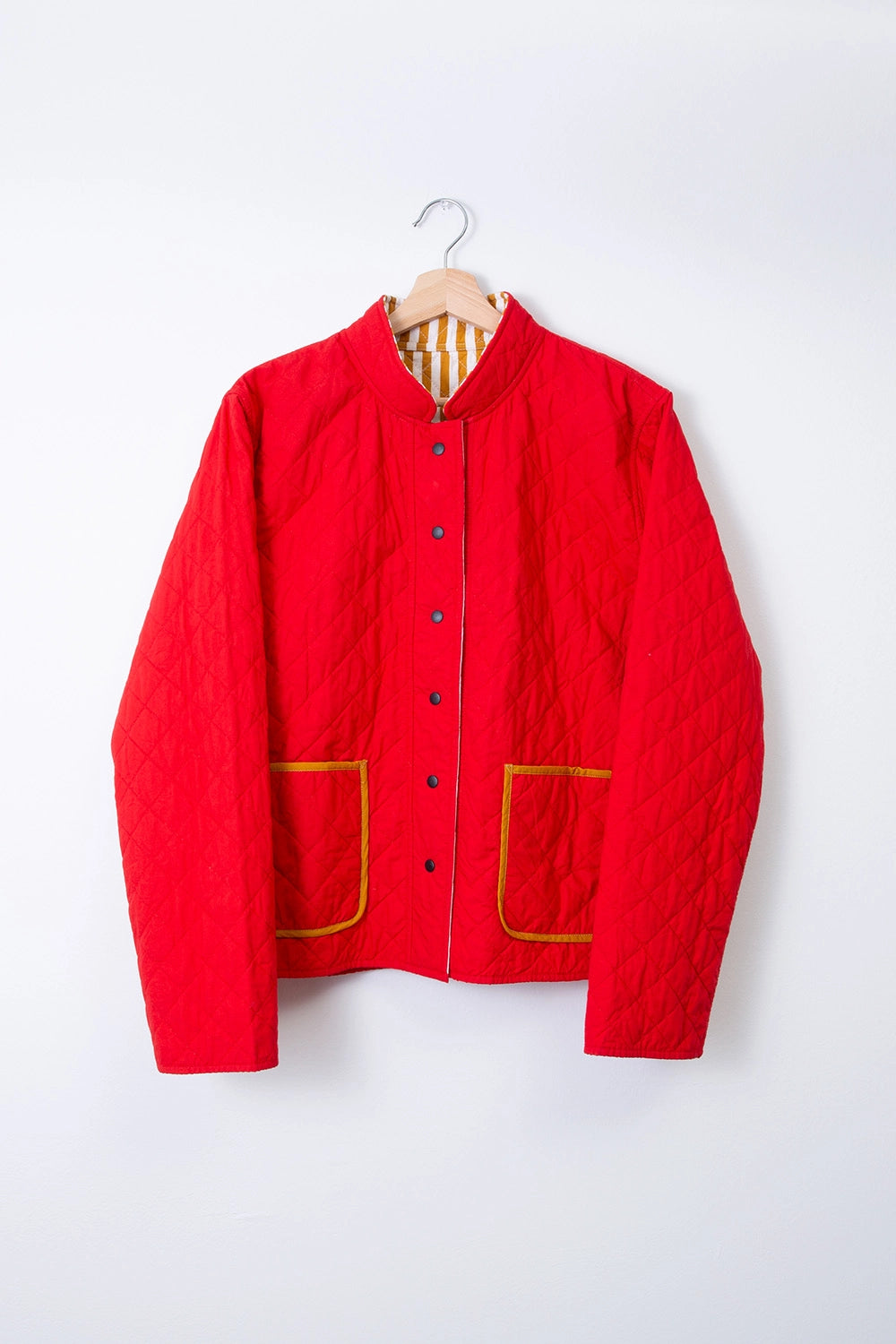 Reversible Quilted Jacket Striped Marigold - APPAREL