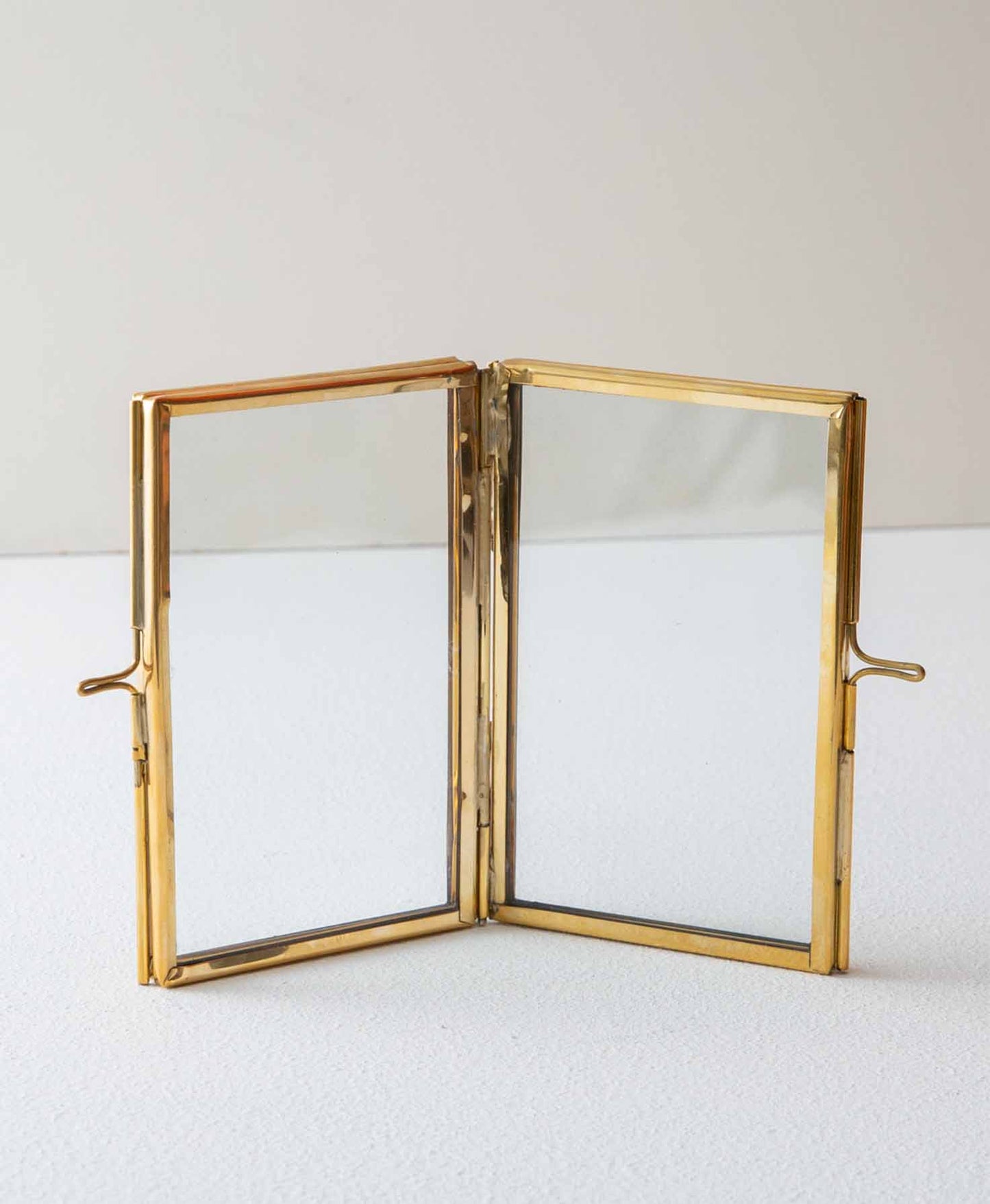 Brass and Glass Double Frame, 4x3