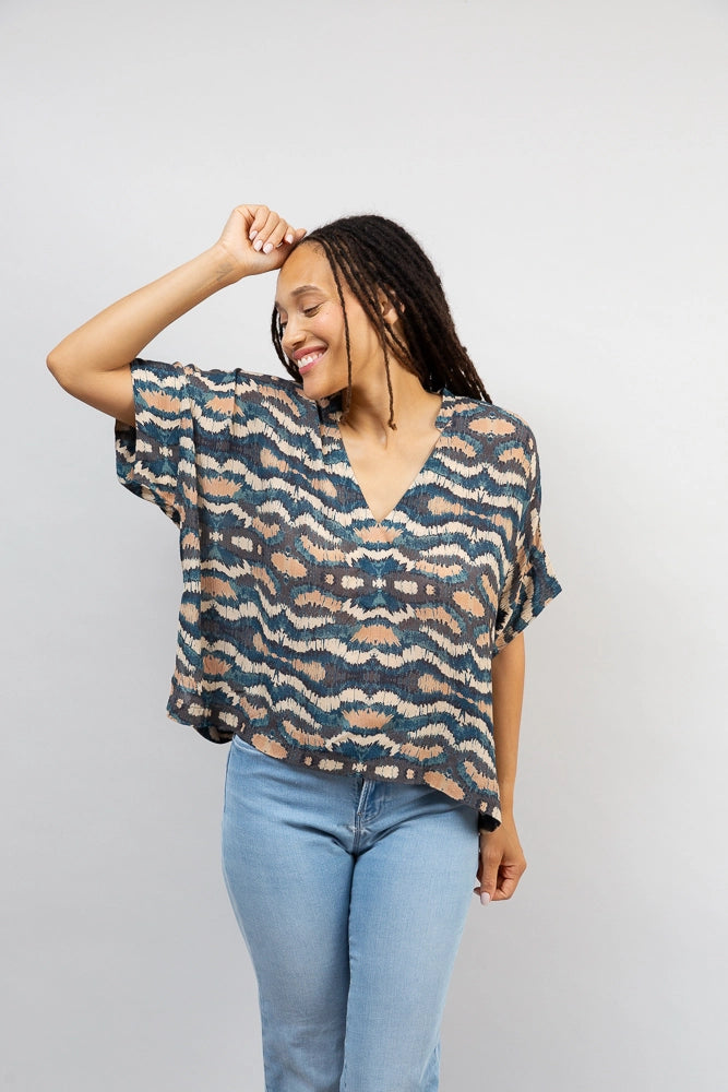 Oversized Boxy Top, Vinita Sky