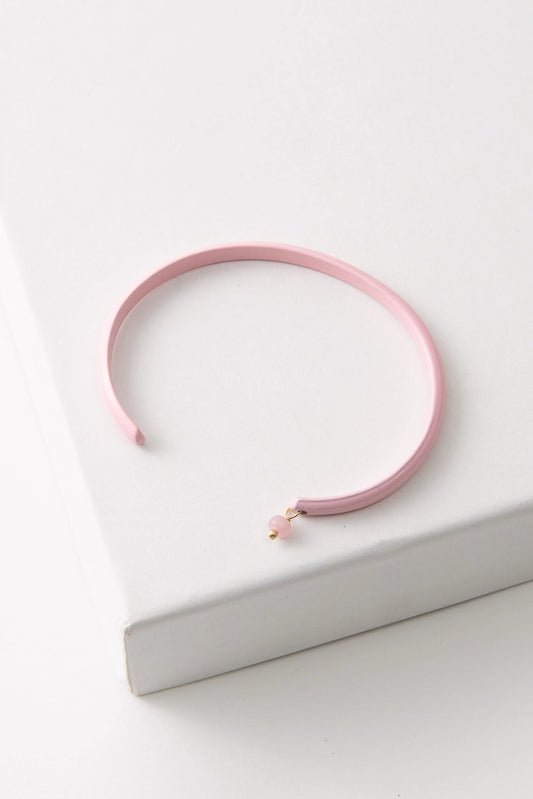 Enamel Cuff Bar, Pink, Wide