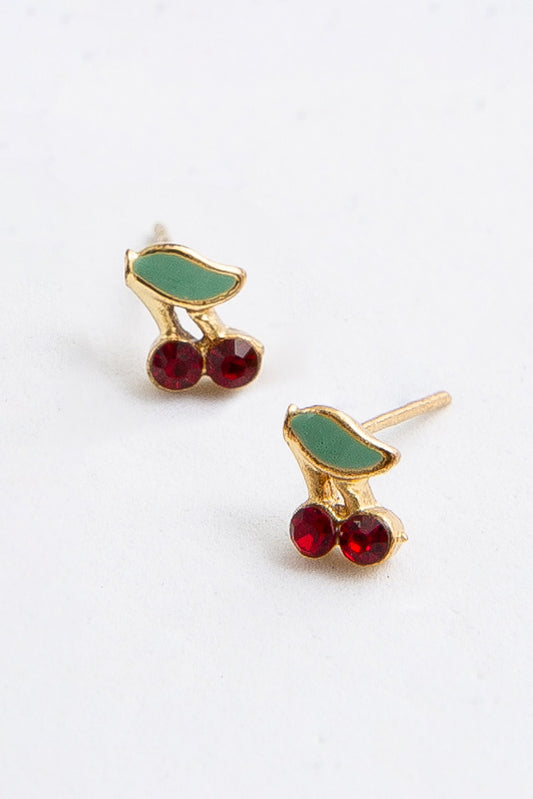 Cherry Enamel Studs