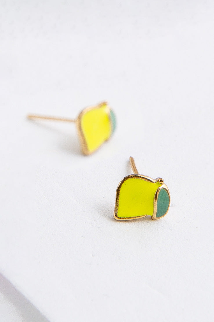 Lemon Enamel Studs