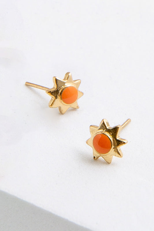 Orange Enamel Studs