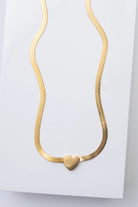 Herringbone Heart Necklace - NECKLACES