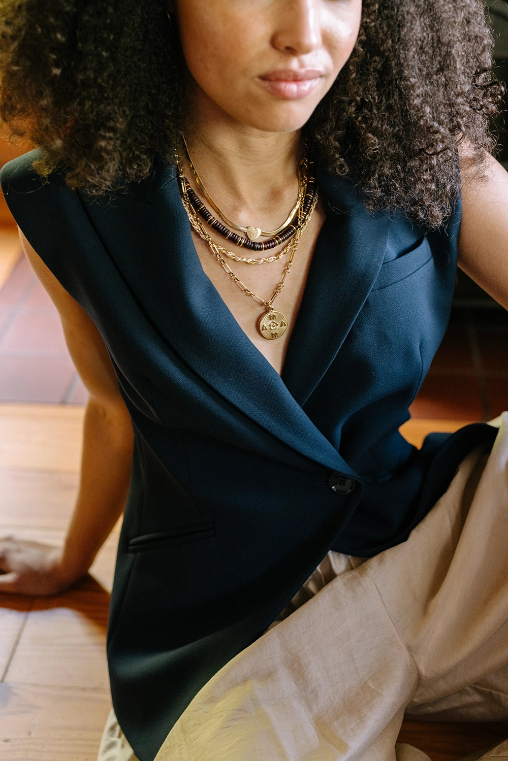Herringbone Heart Necklace - NECKLACES