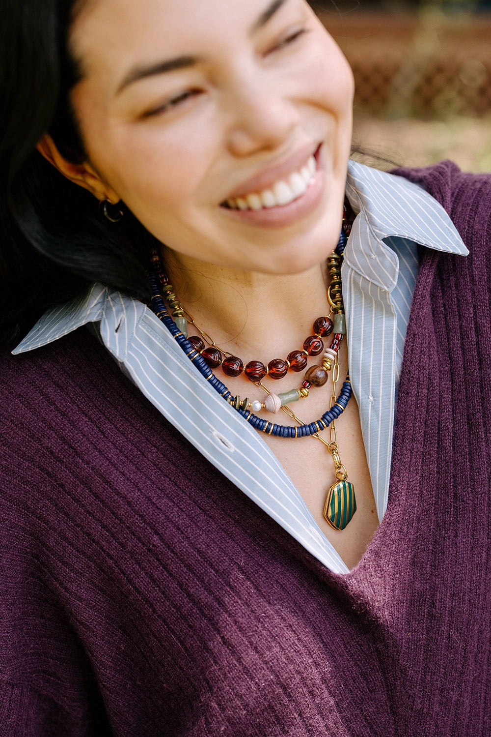 Lucid Glass Necklace Amber - NECKLACES