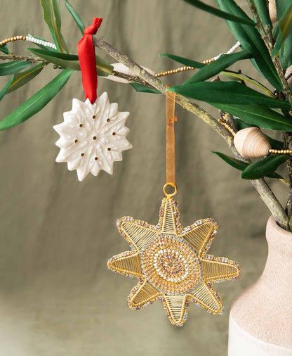 Porcelain Snowflake Ornament