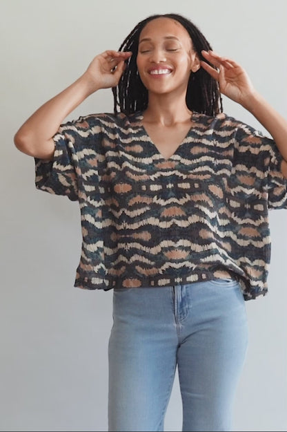 Oversized Boxy Top, Vinita Sky