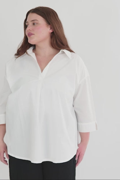 Breezy Tunic, White Poplin