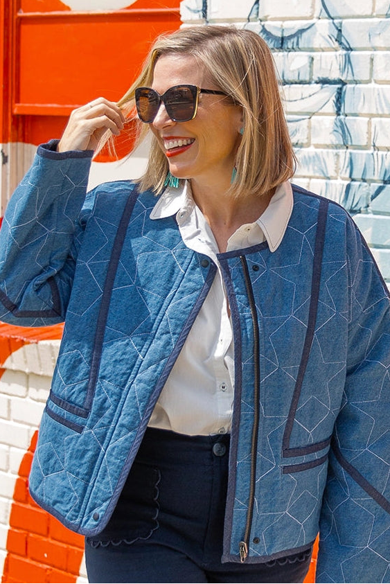 Quilted Stars Denim Jacket - Apparel