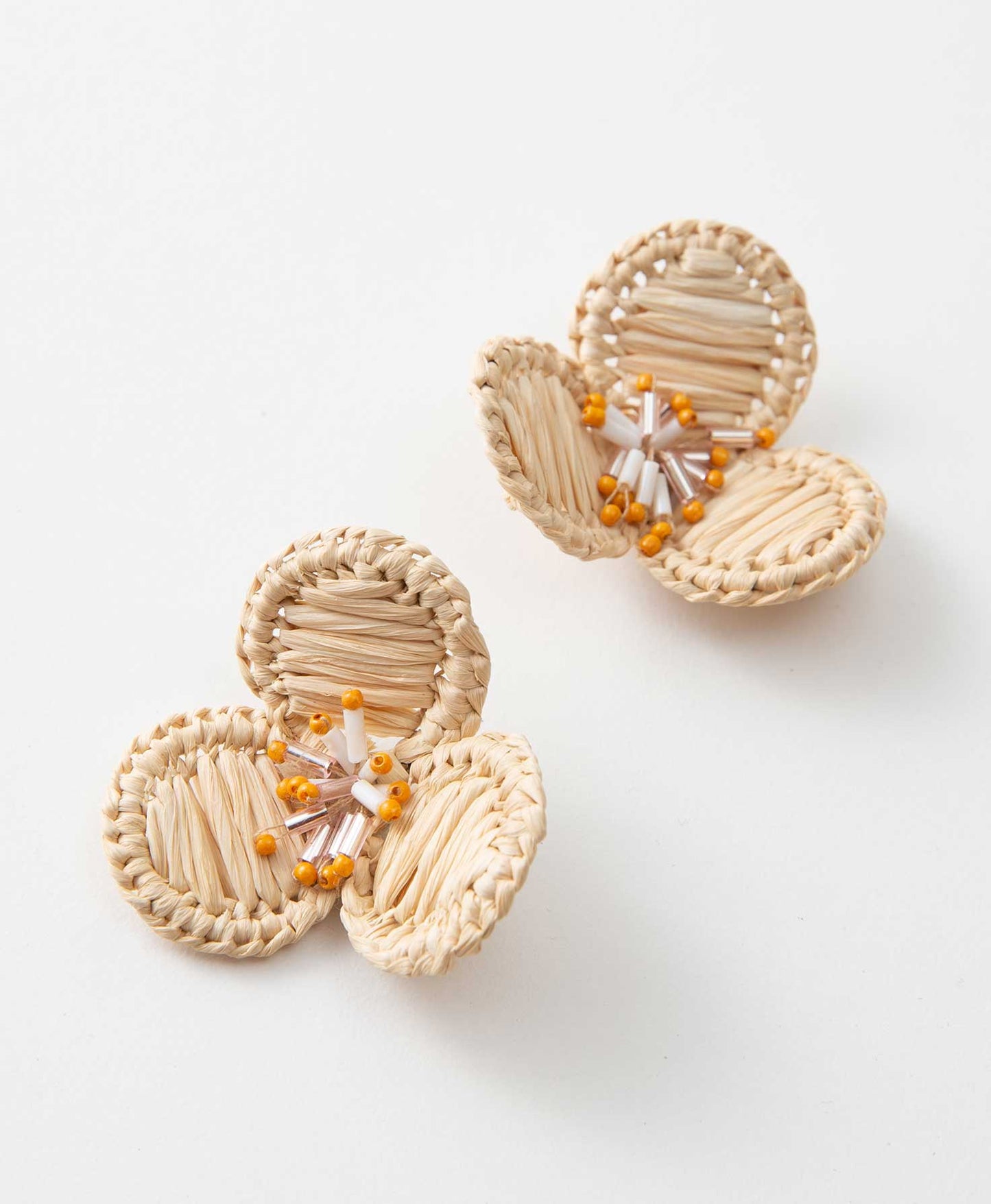 Raffia Hibiscus Earrings