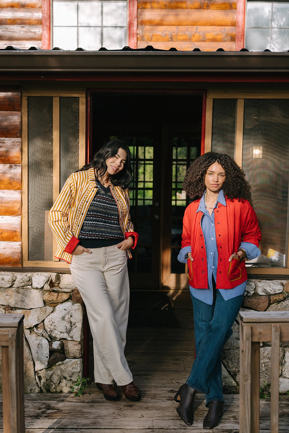 Reversible Quilted Jacket Striped Marigold - APPAREL