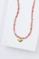 Rose Agate Stone Necklace - NECKLACES