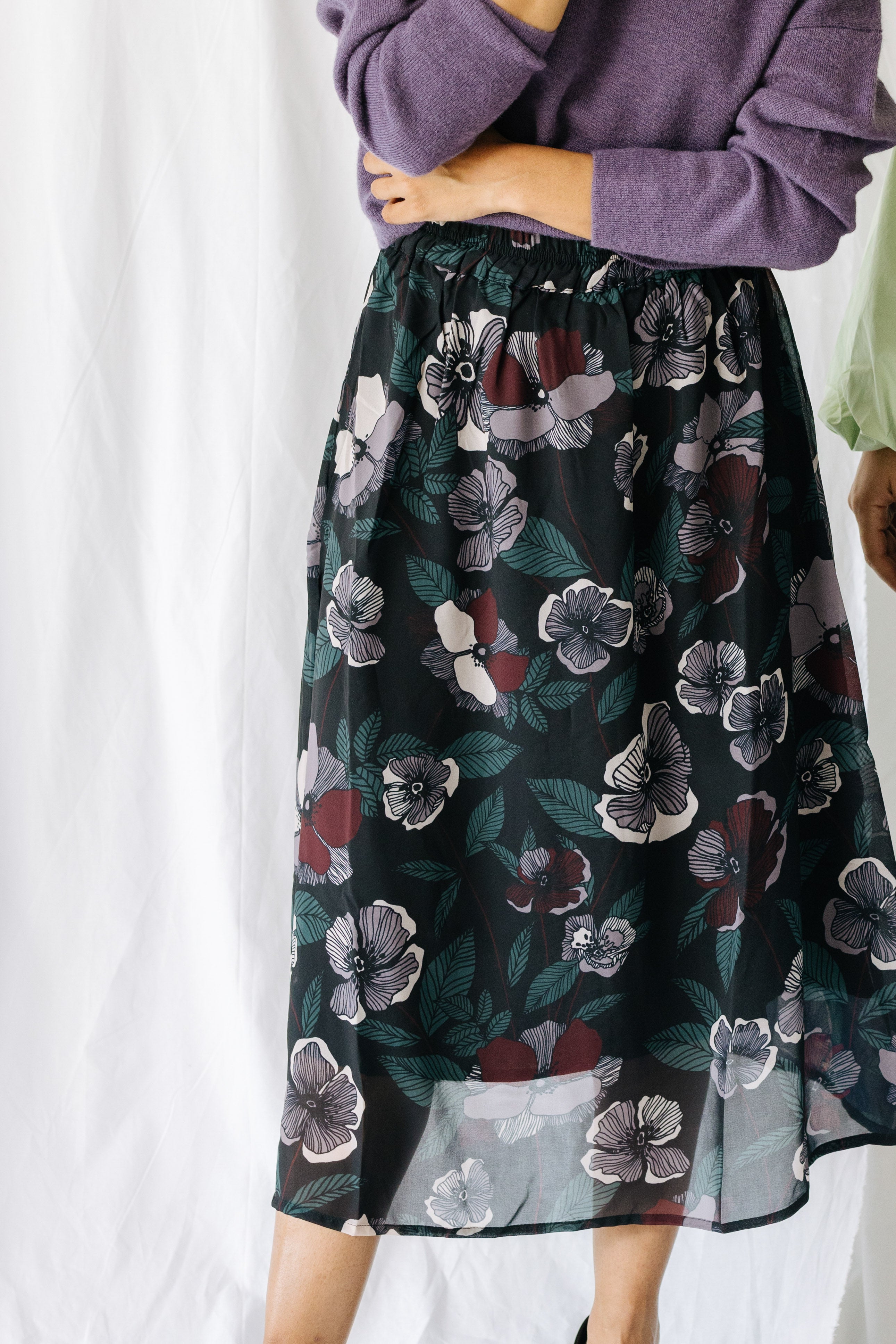 Chiffon skirt outlet pattern