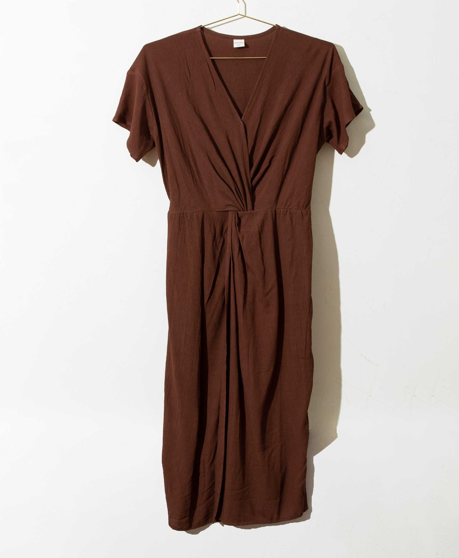 brown twist dress Jordana Twist Maxi Dress